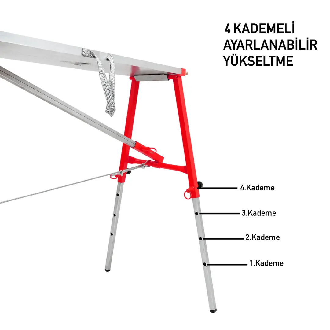MİDİLLİ Teleskopik İnşaat İskelesi - 24 CM En Serisi (160 CM Uzunluk) - Görsel 5