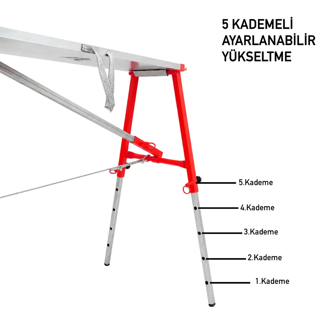 MİDİLLİ Teleskopik İnşaat İskelesi - 48 CM En Serisi (160 CM Uzunluk) - Görsel 4