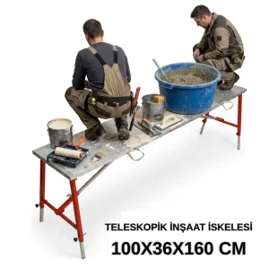 MİDİLLİ Teleskopik İnşaat İskelesi - 36 CM En Serisi (160 CM Uzunluk)