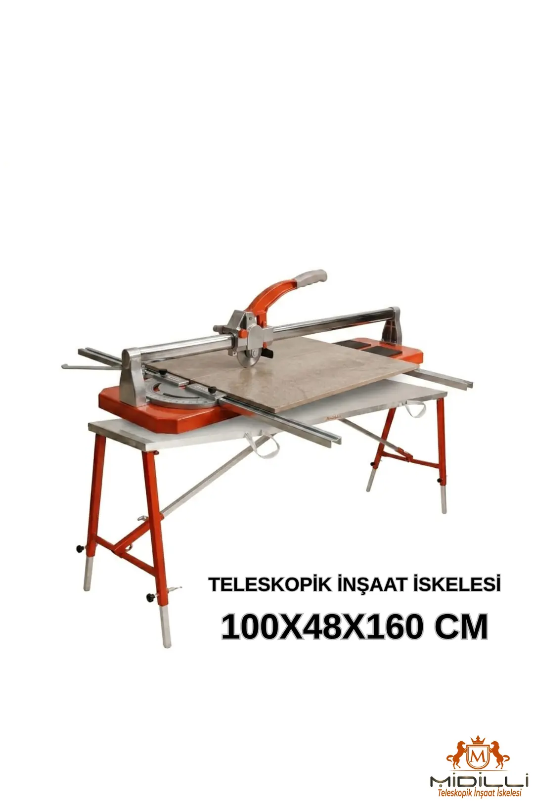 MİDİLLİ Teleskopik İnşaat İskelesi - 48 CM En Serisi (160 CM Uzunluk)
