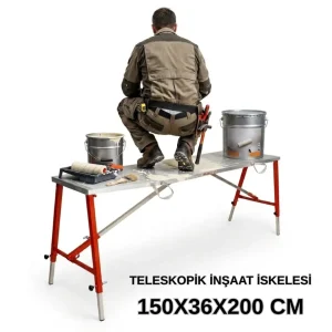 MİDİLLİ Teleskopik İnşaat İskelesi - 36 CM En Serisi (200 CM Uzunluk)