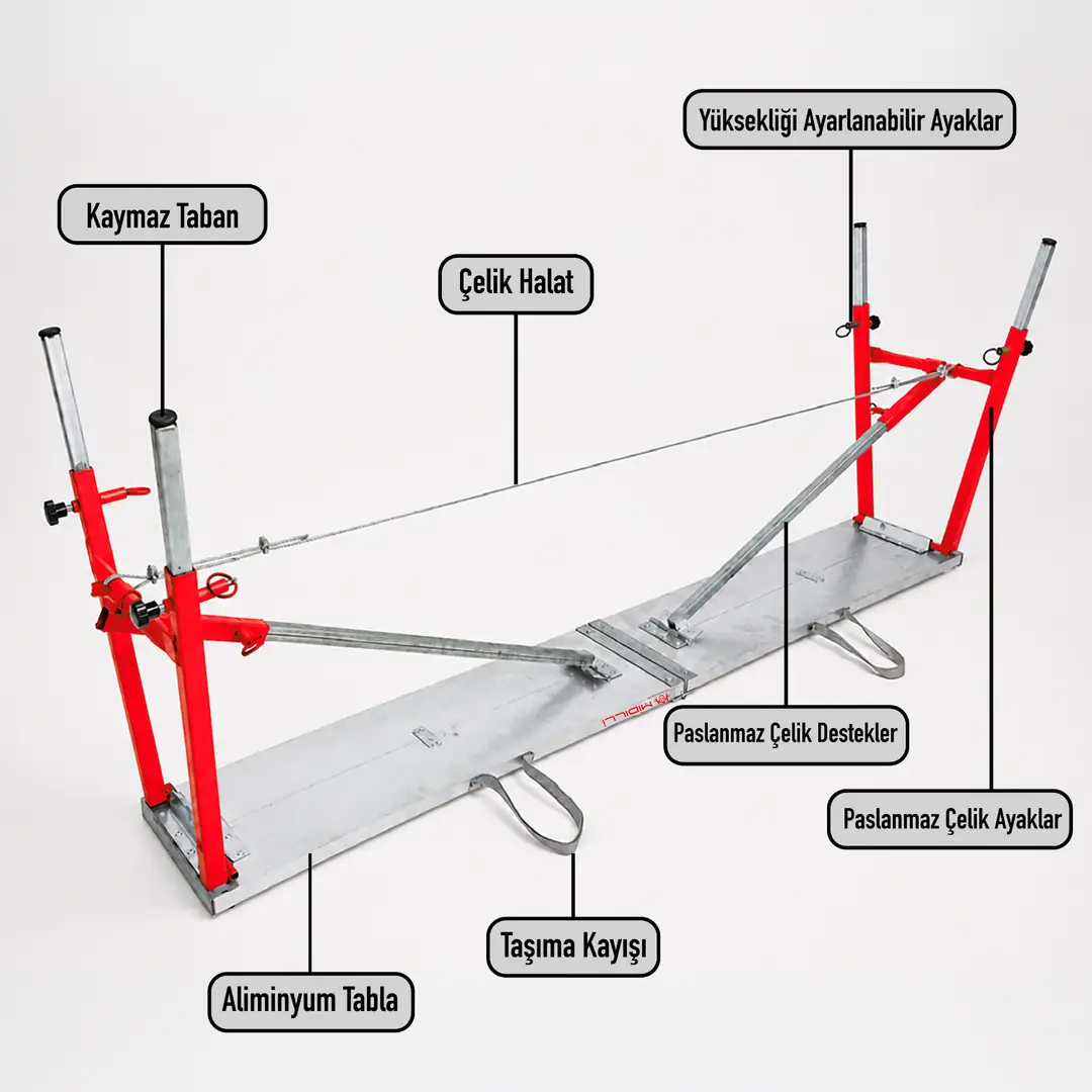MİDİLLİ Teleskopik İnşaat İskelesi - 36 CM En Serisi (200 CM Uzunluk) - Görsel 3