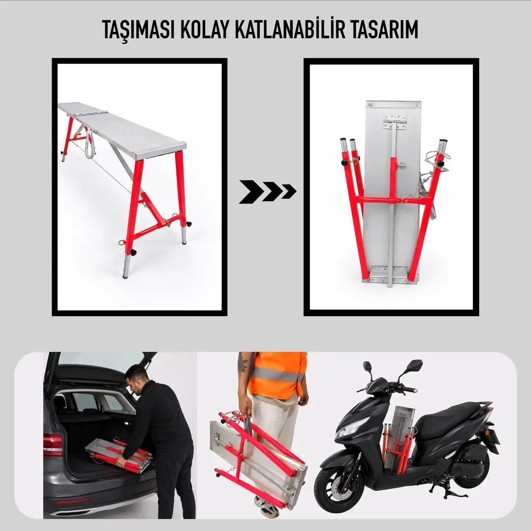 MİDİLLİ Teleskopik İnşaat İskelesi - 48 CM En Serisi (160 CM Uzunluk) - Görsel 6
